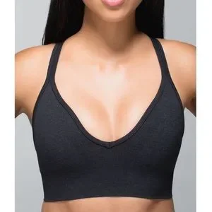 lululemon athletica Intimates Sleepwear Lululemon Seamlessly Plunge Bra Heathered Black Size 2 Poshmark